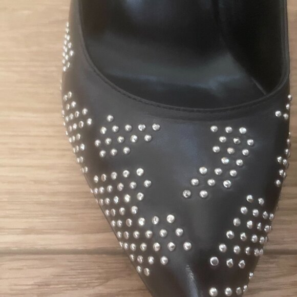 Saint Laurent Black Leather Studded Platform Stilettos FR/EU Size 36.5 or US 6.5 - Picture 4 of 9